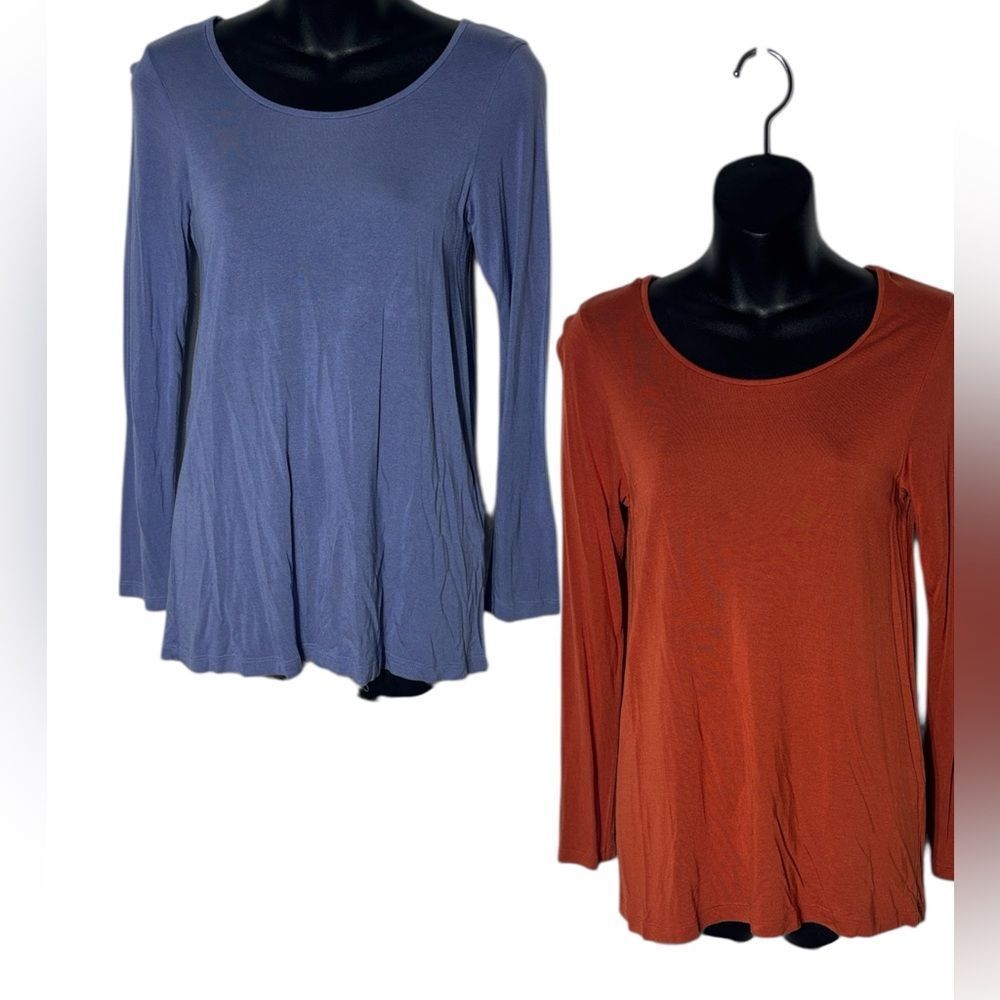 Gudrun sjoden women’s xs set (2) long sleeve modal scoop neck shirts